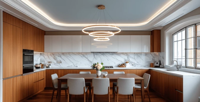Натяжные потолки на кухню