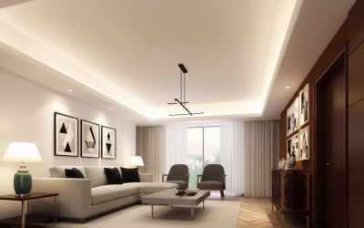 Бежевые натяжные потолки